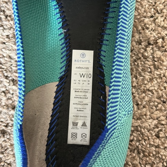 Rothy's Aquamarine Point Retired Flats Rare - Picture 3 of 5